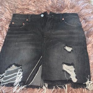 Free people black denim skirt